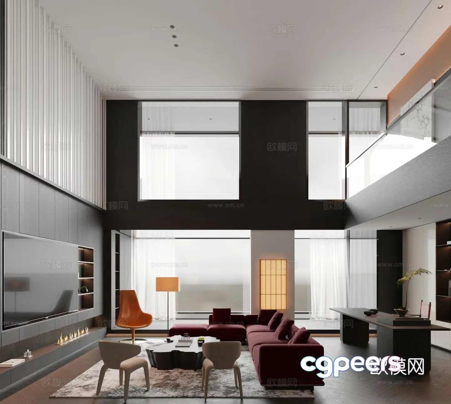 Modern Italian living room 3d model
