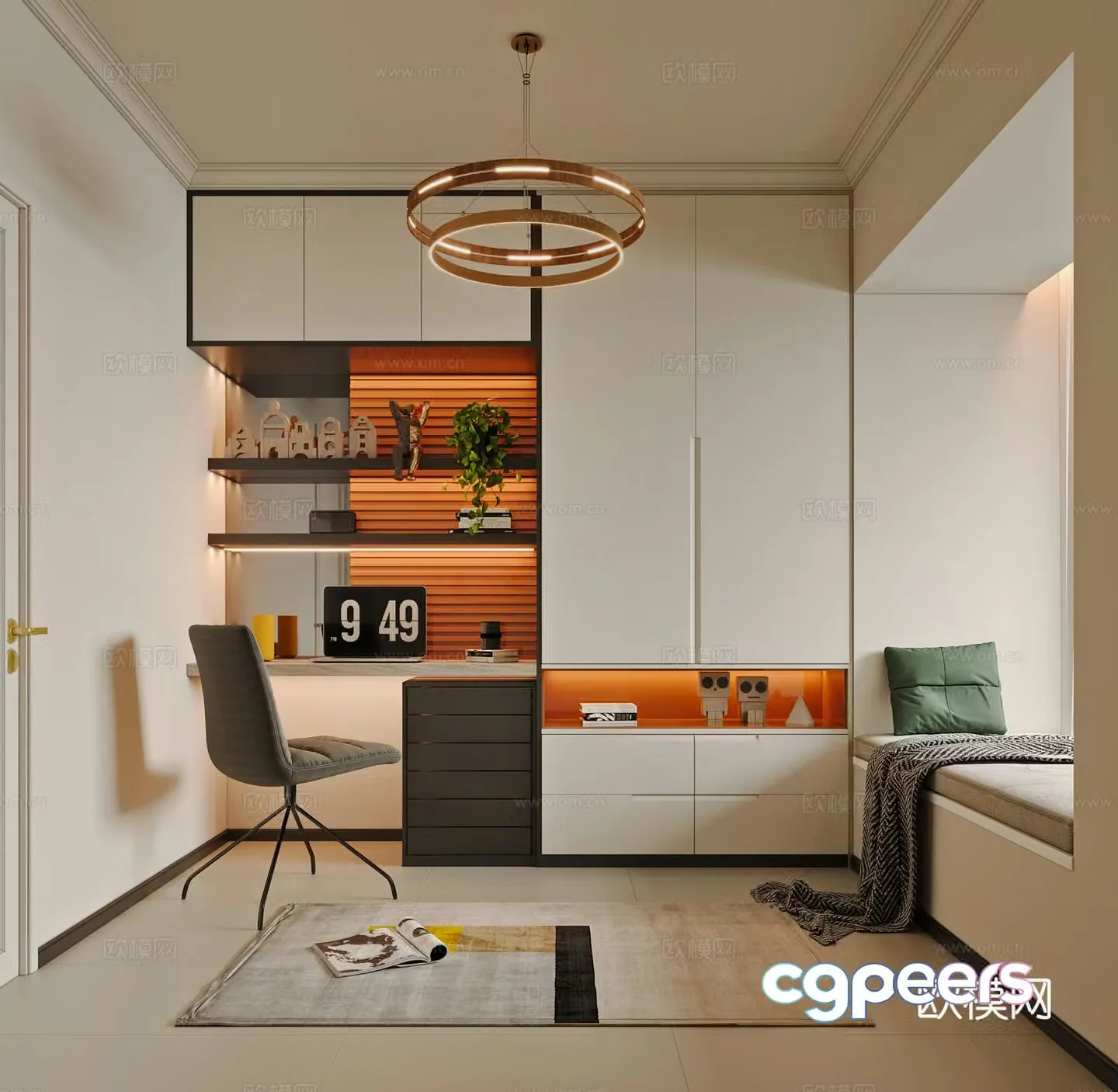 Modern study 3d model