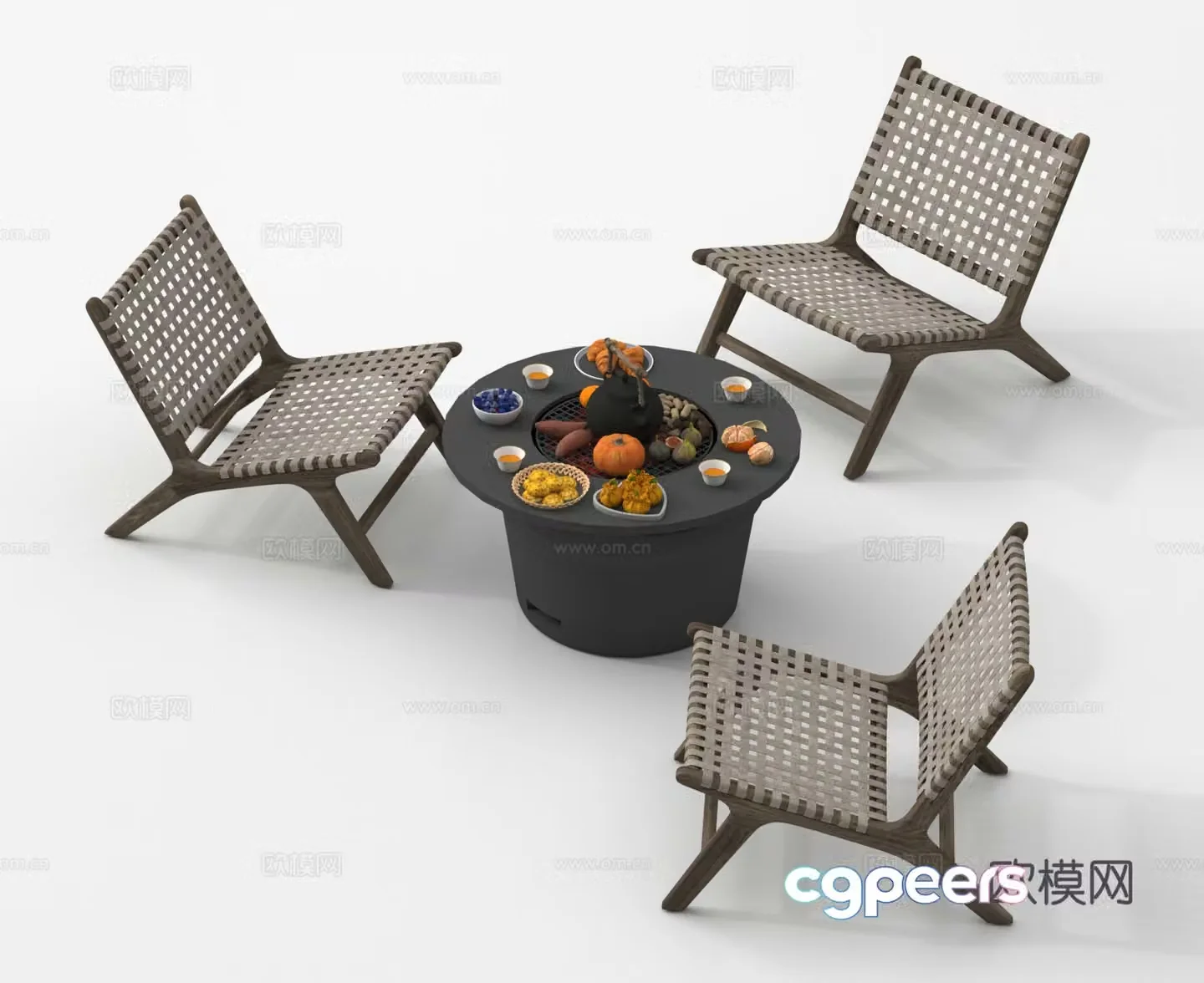 Outdoor table and chairs leisure table and chairs outdoor coffee table and chairs tea table and chairs 3D model