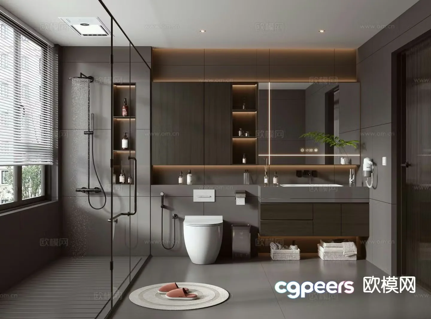 Modern bathroom bathroom toilet 3d model