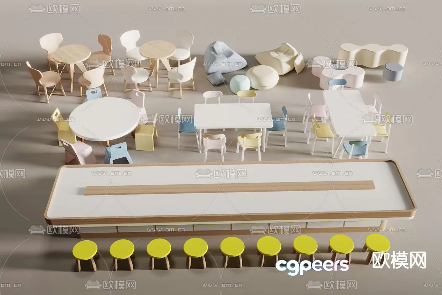 Children’s table game table handmade table toy table 3d model