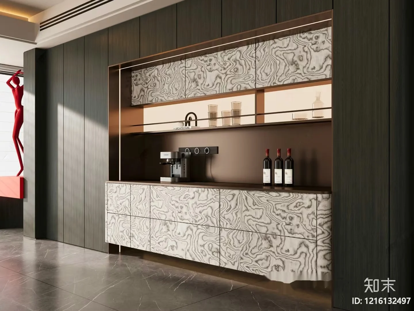 Modern Kitchen Cabinet 3D Model – 11965 – VRAY Render