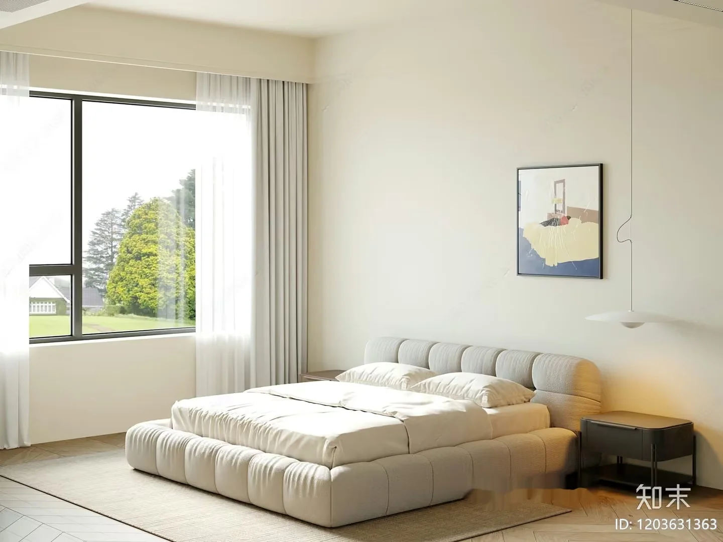 Cozy Modern Bedroom 3D Model – 7550 – VRAY Render
