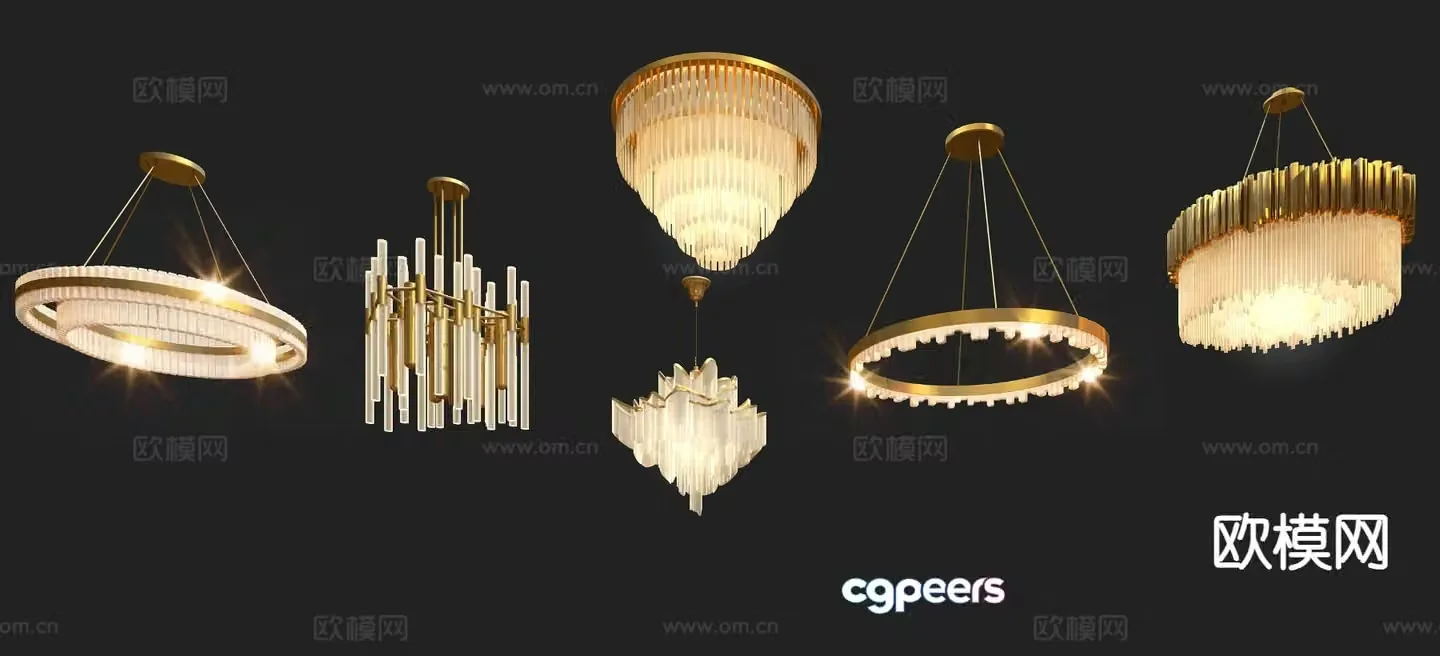 Light luxury chandelier crystal lamp 3d model