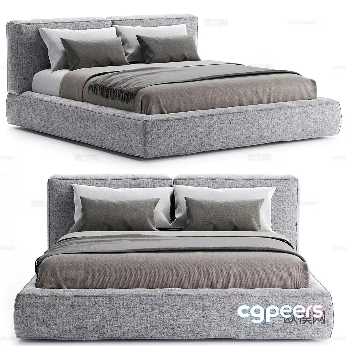 Double bed 3d model