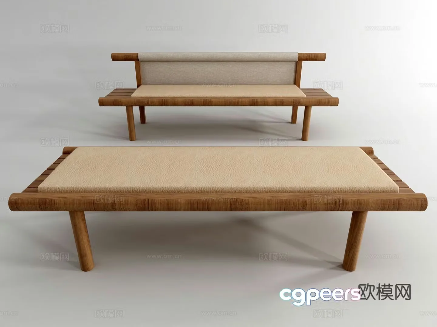 New Chinese style stool bench bench 3d model