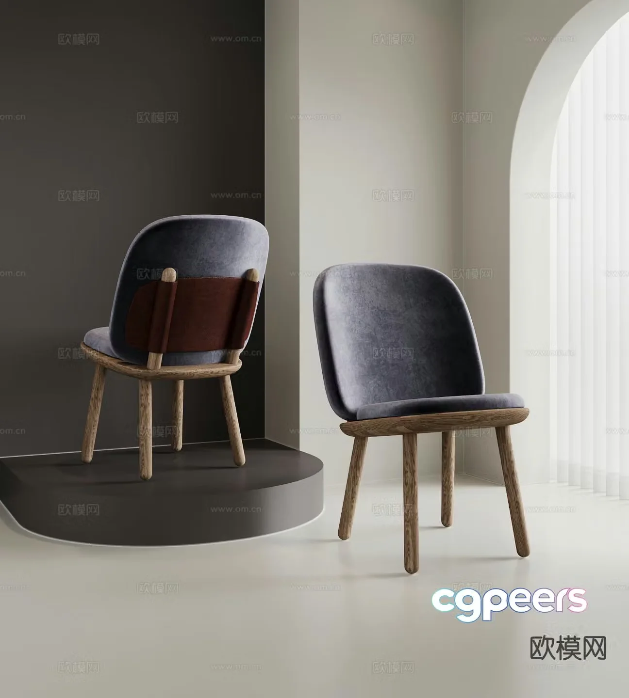 Modern single chair dining chair chair 3d model