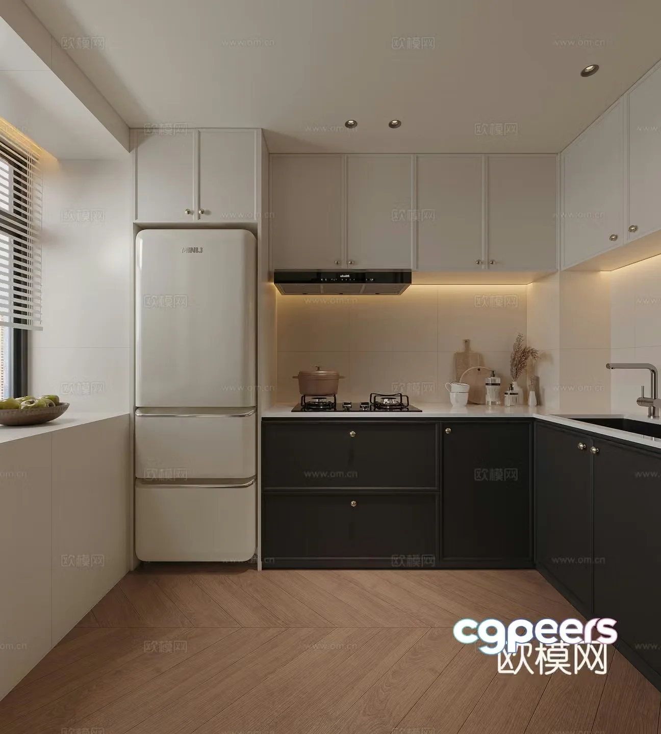 Modern French kitchen 3d model
