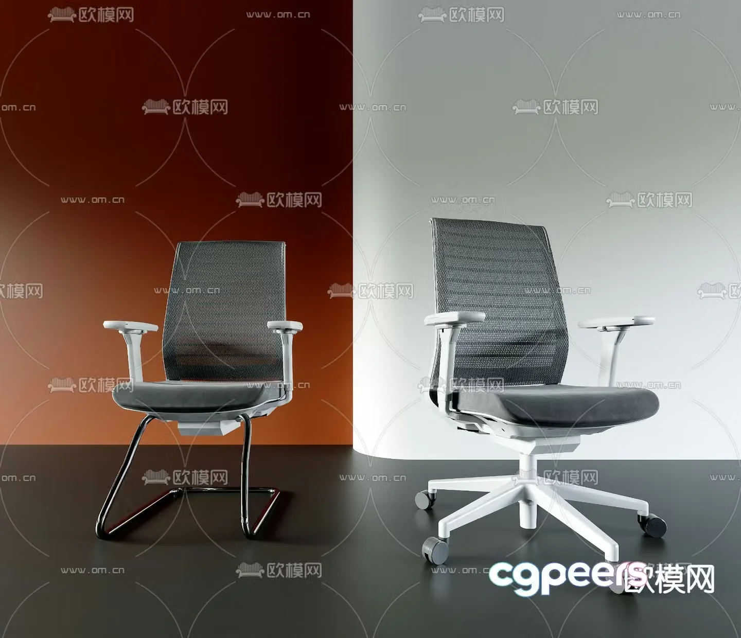 Mesh office chair shift chair staff chair 3D model