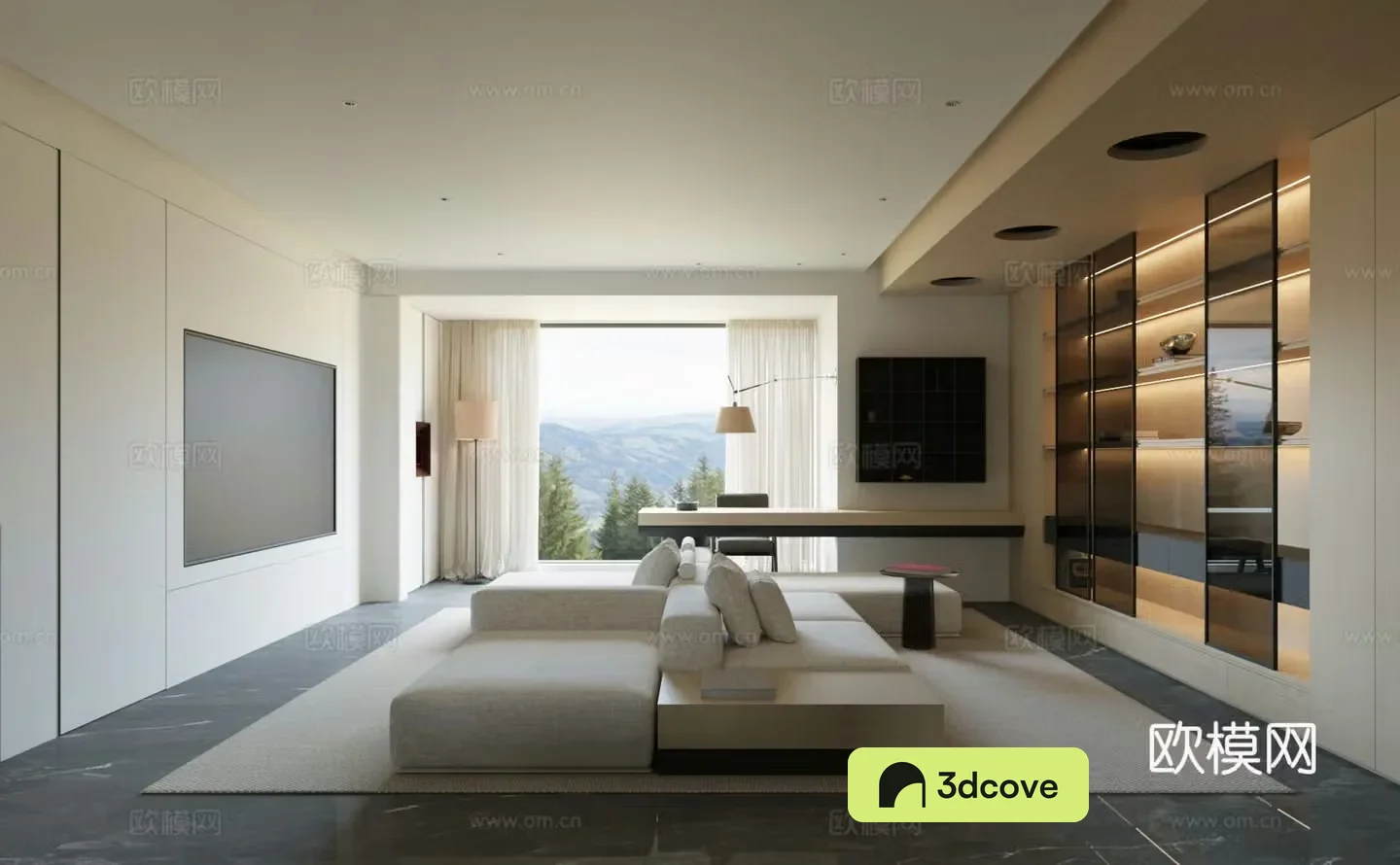 Modern living and dining room