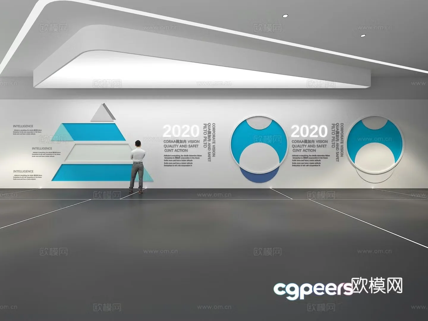 Cultural wall Corporate culture wall Display wall Classroom Exhibition hall Campus culture Corridor 3D model