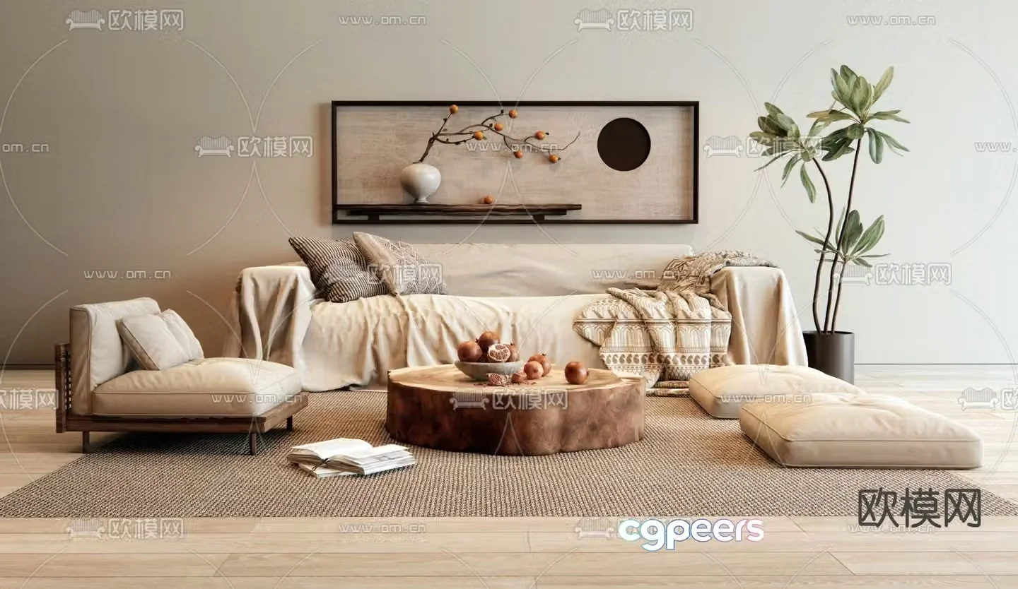 Wabi-sabi sofa modular sofa 3d model