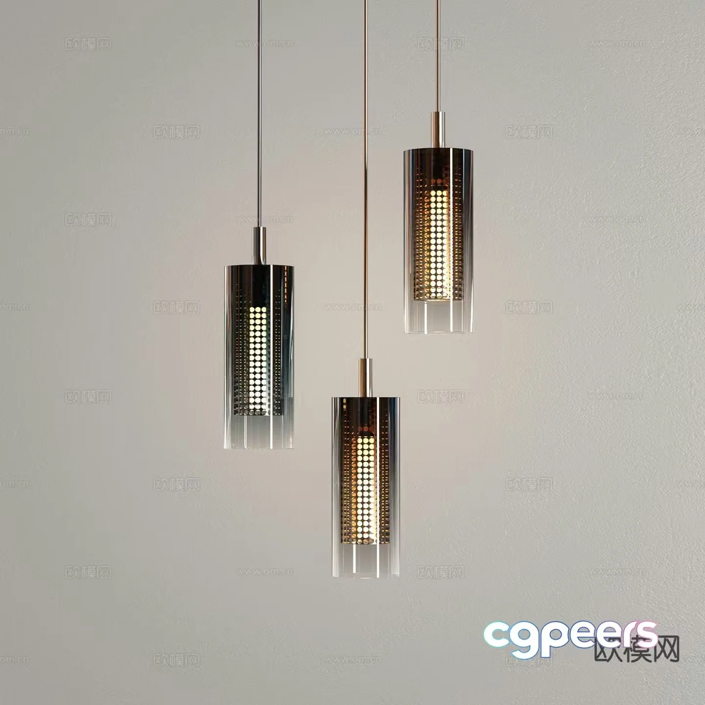 Modern glass chandelier 3d model