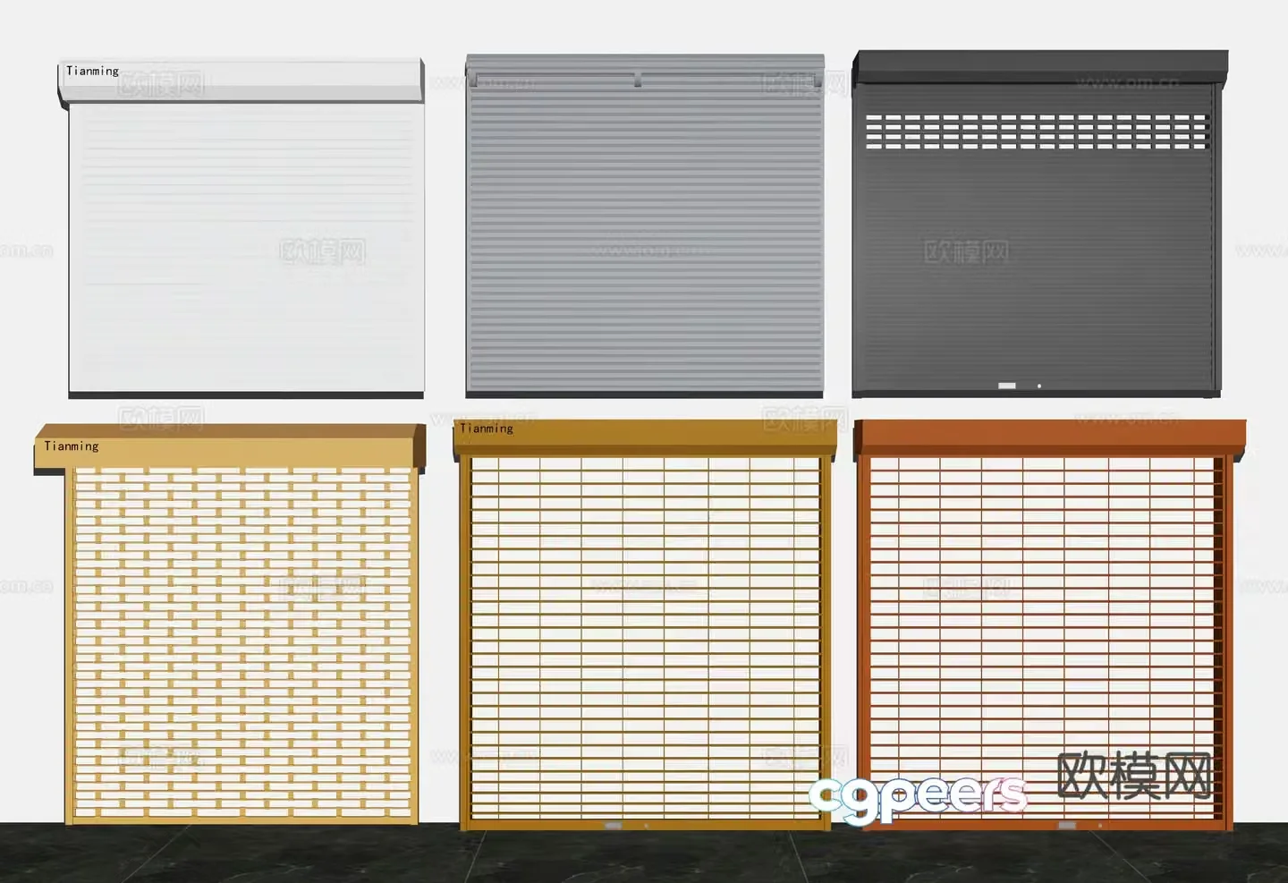 Modern roller shutter door Rolling gate Garage door Factory warehouse door 3D model