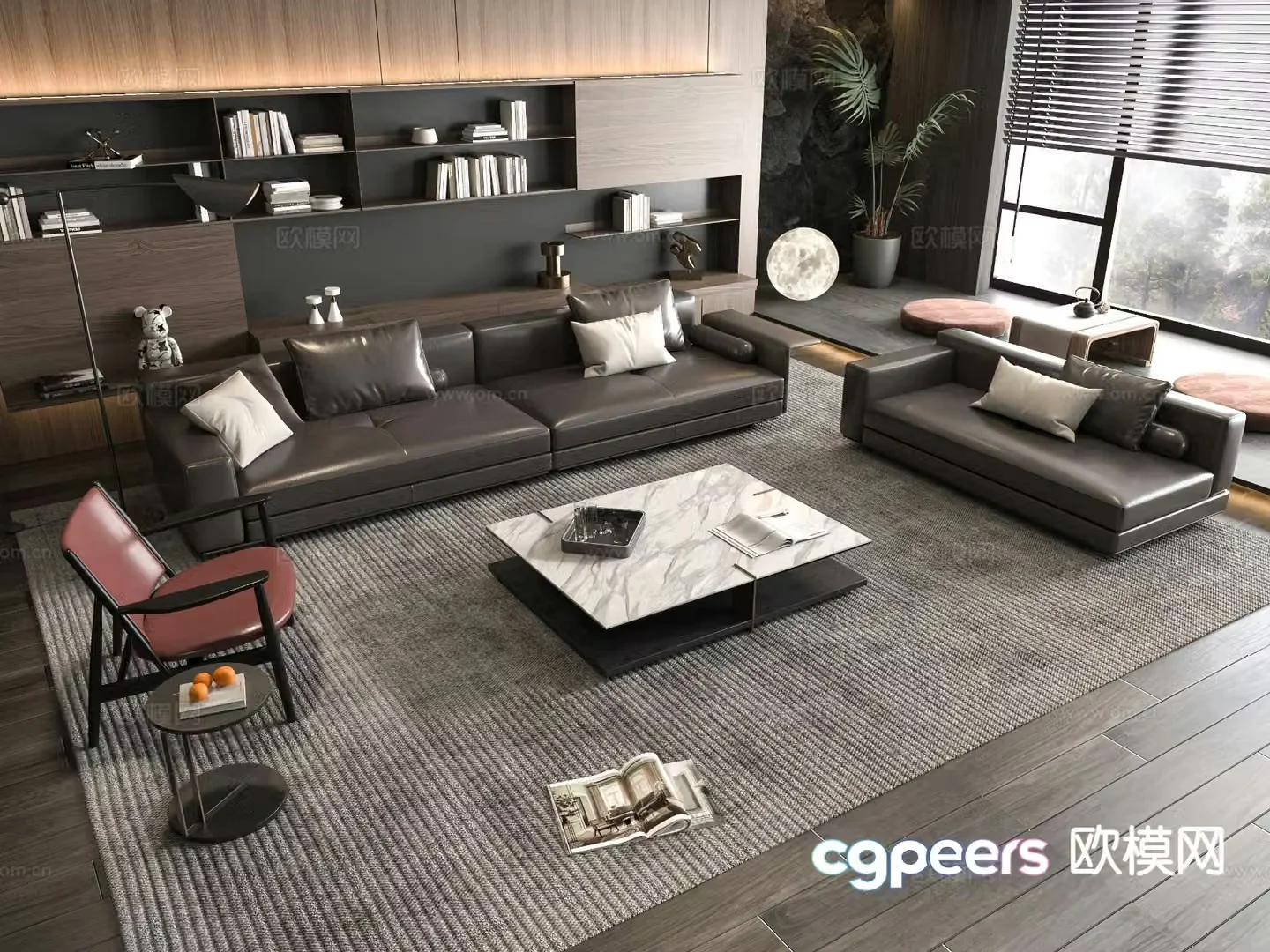 Italian sectional sofa 3d model