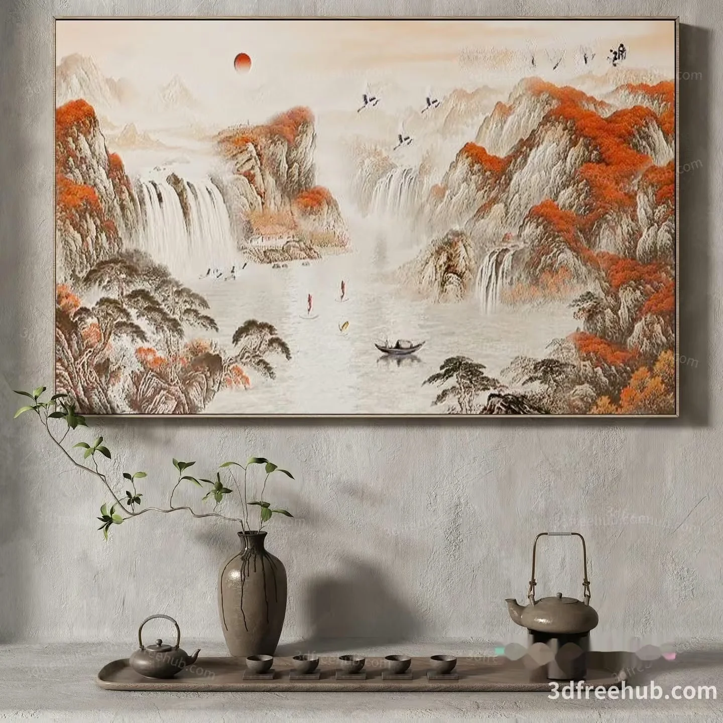 A Painting Of A Landscape 3D Model – 20242 – VRAY Render