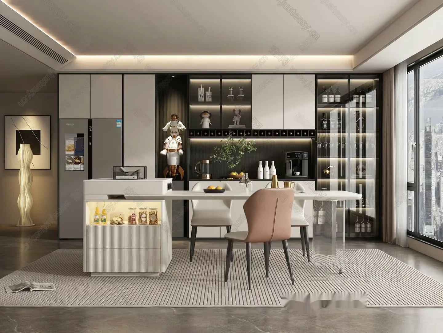Modern Kitchen 3D Model – 21423 – VRAY Render