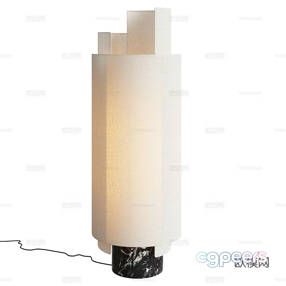 Wasabi wind floor lamp Paper table lamp Paper floor lamp B&B desk lamp B&B floor lamp Install 3D model
