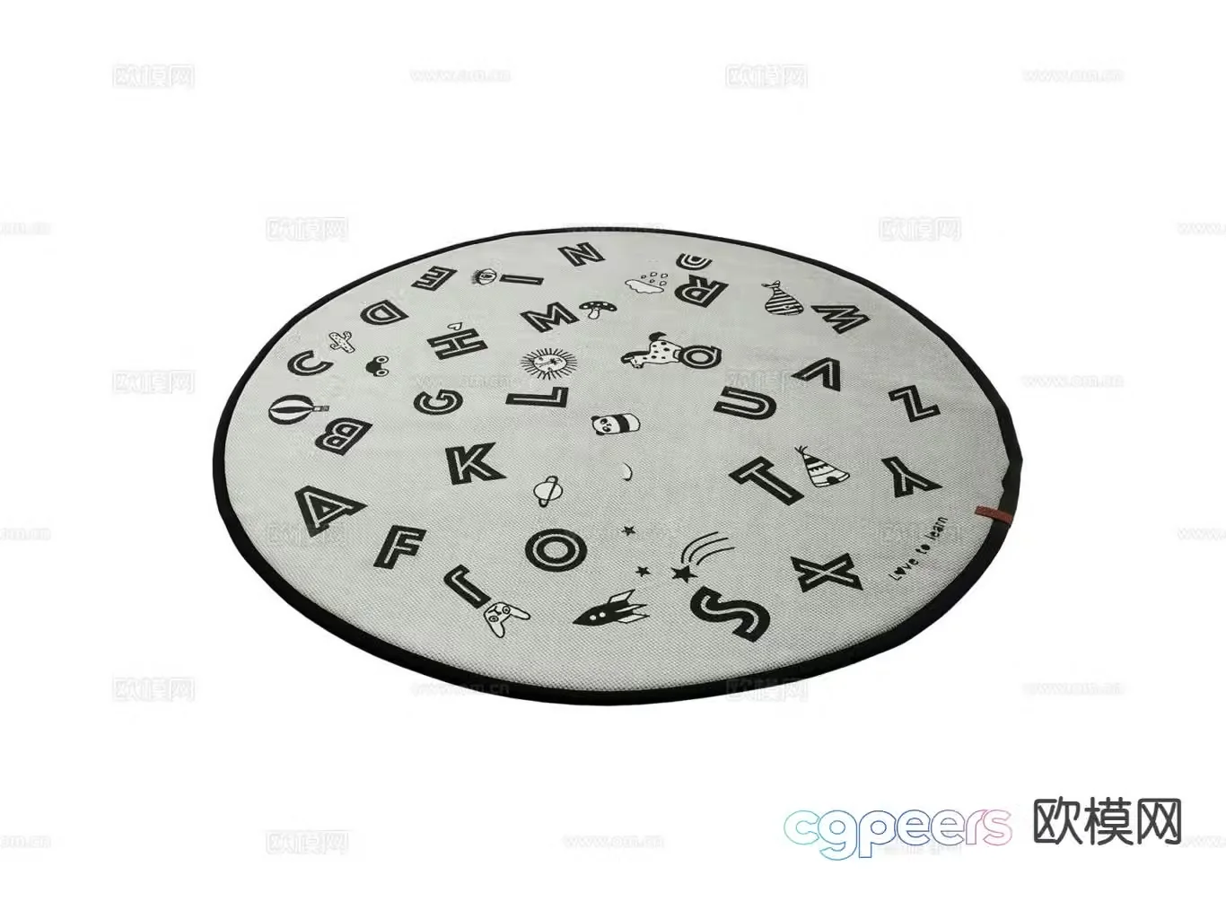 Modern round carpet 3d model