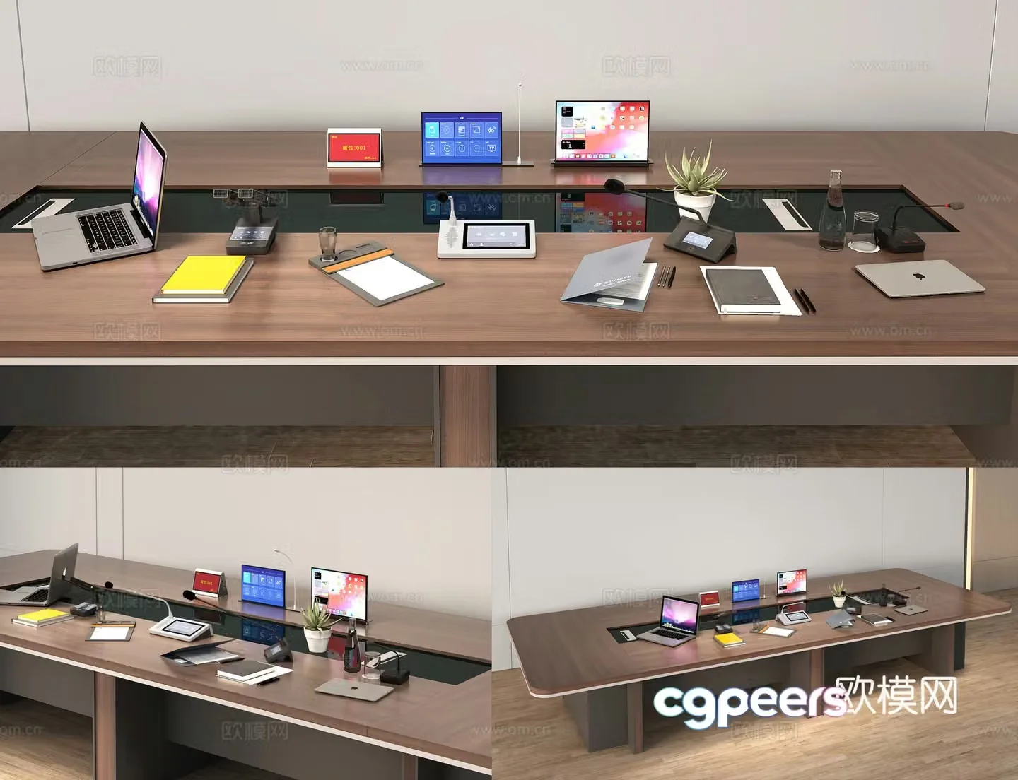 Conference table conference supplies microphone 3D model