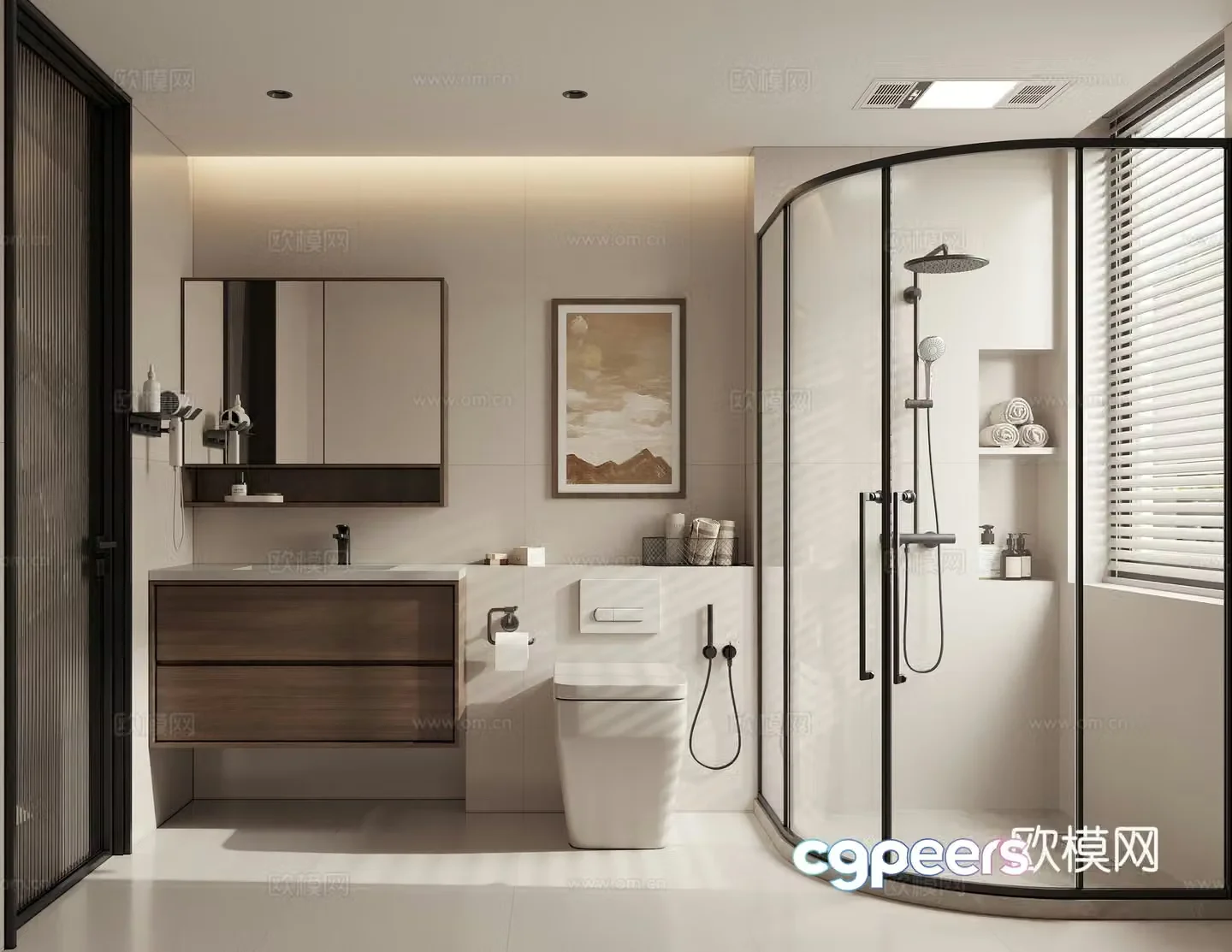 Medieval style bathroom bathroom 3d model