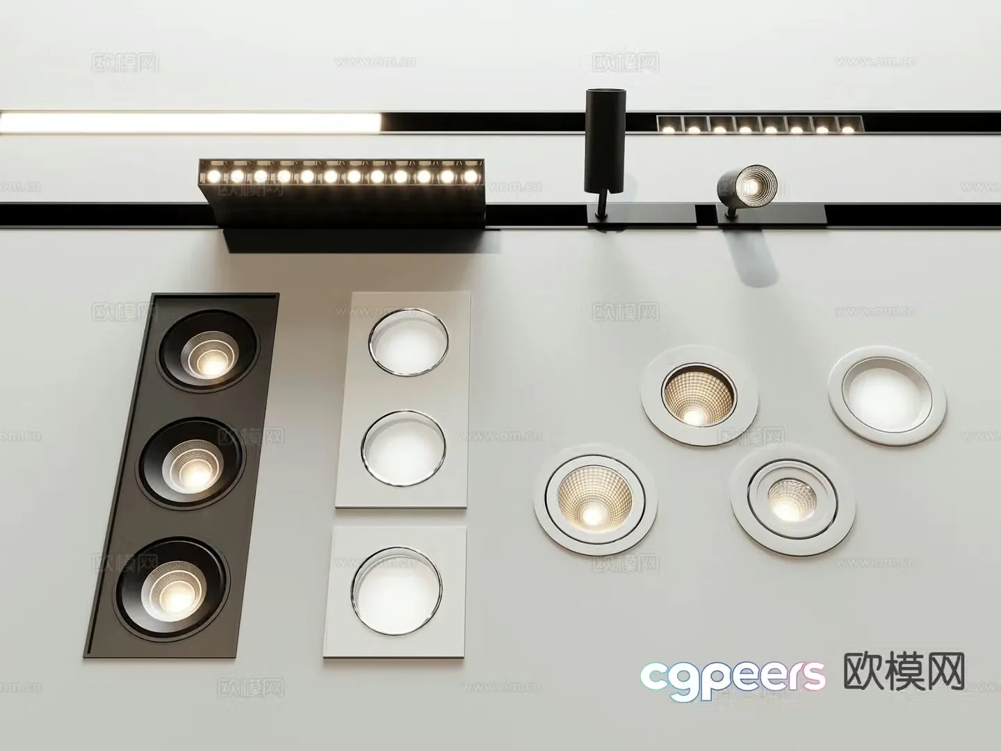 Modern downlight spotlight recessed downlight 3d model