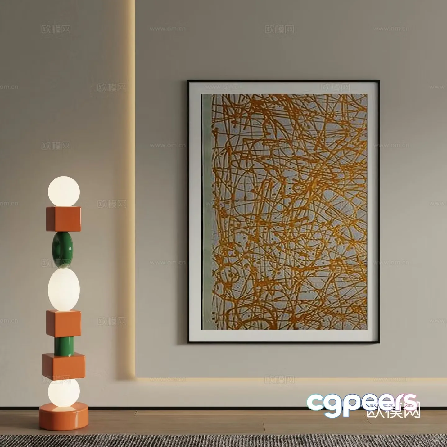 Modern decorative painting Art painting 3d model