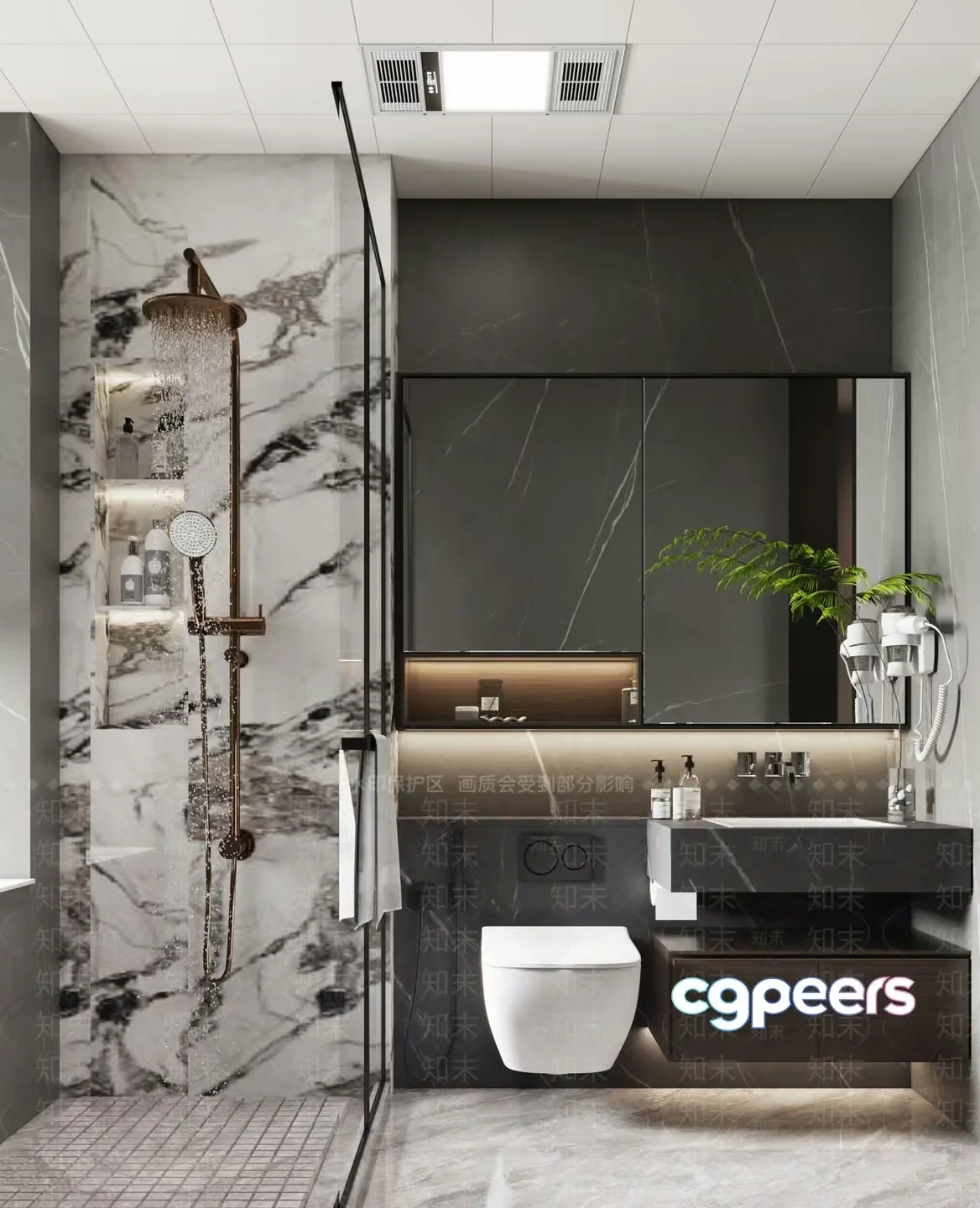 Modern Bathroom Design 3D Model – 5786 – VRAY Render