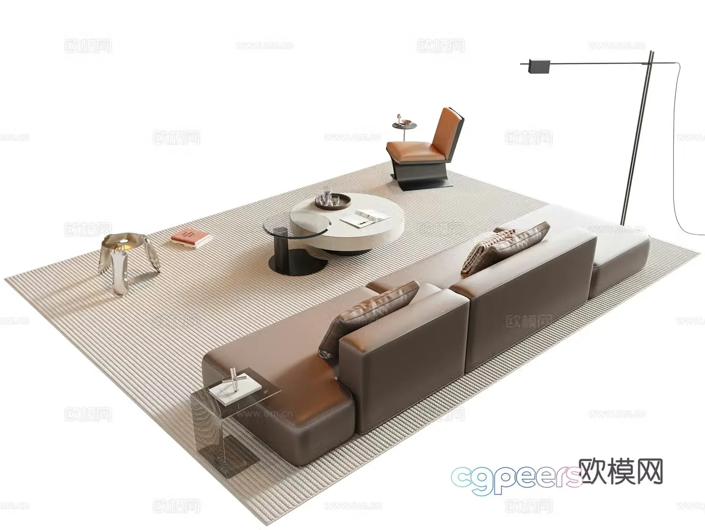 Italian sectional sofa 3d model