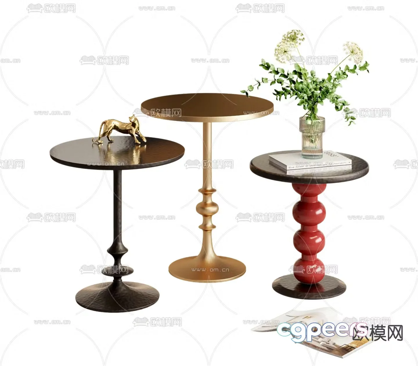houzz french side table round table corner table table table 3d model