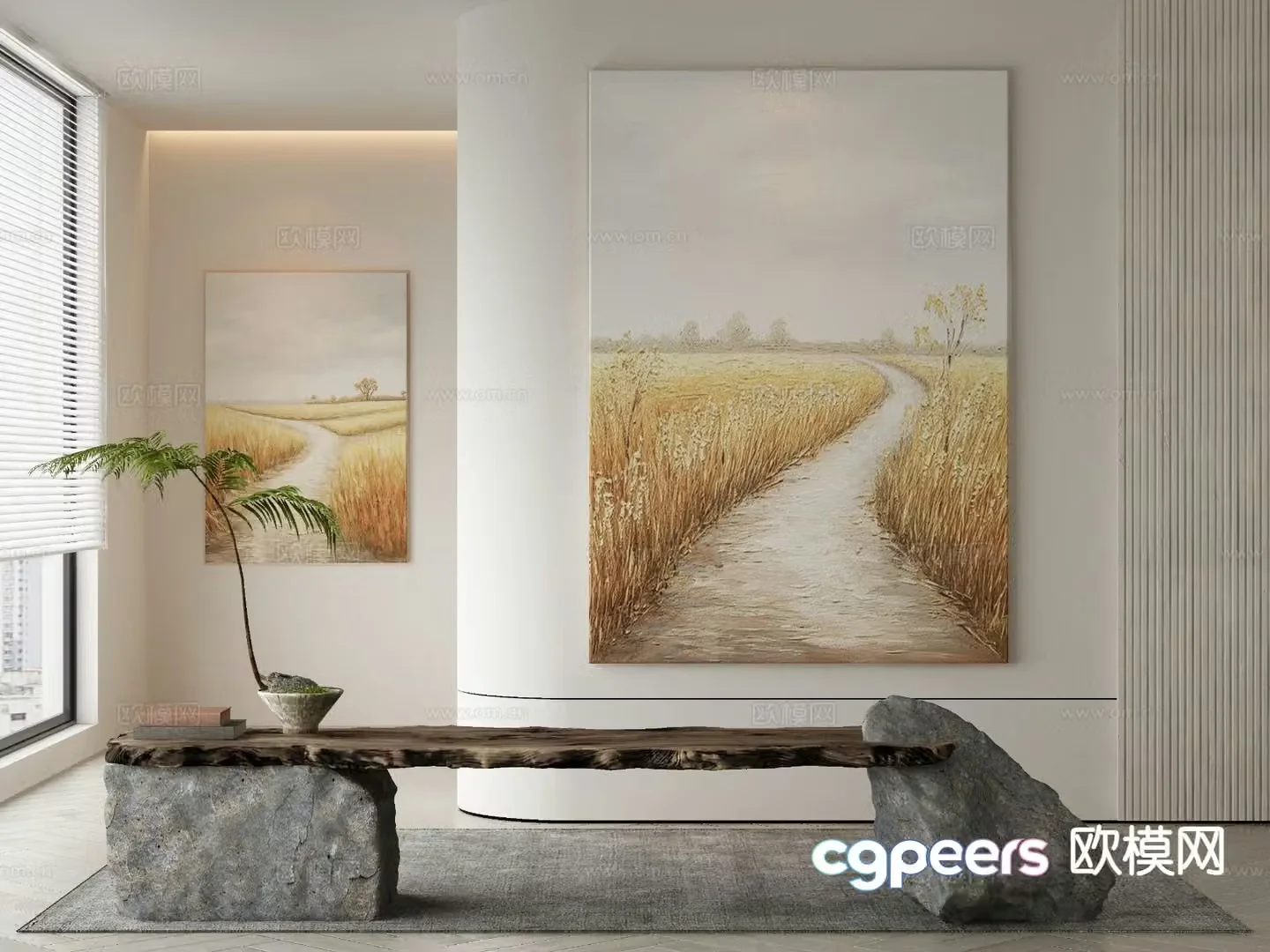 Modern decorative painting hanging painting 3d model