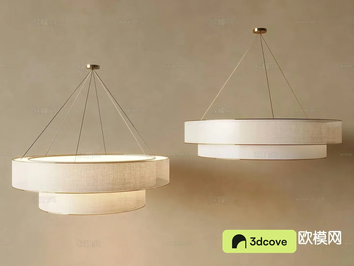 New Chinese style round chandelier fabric chandelier