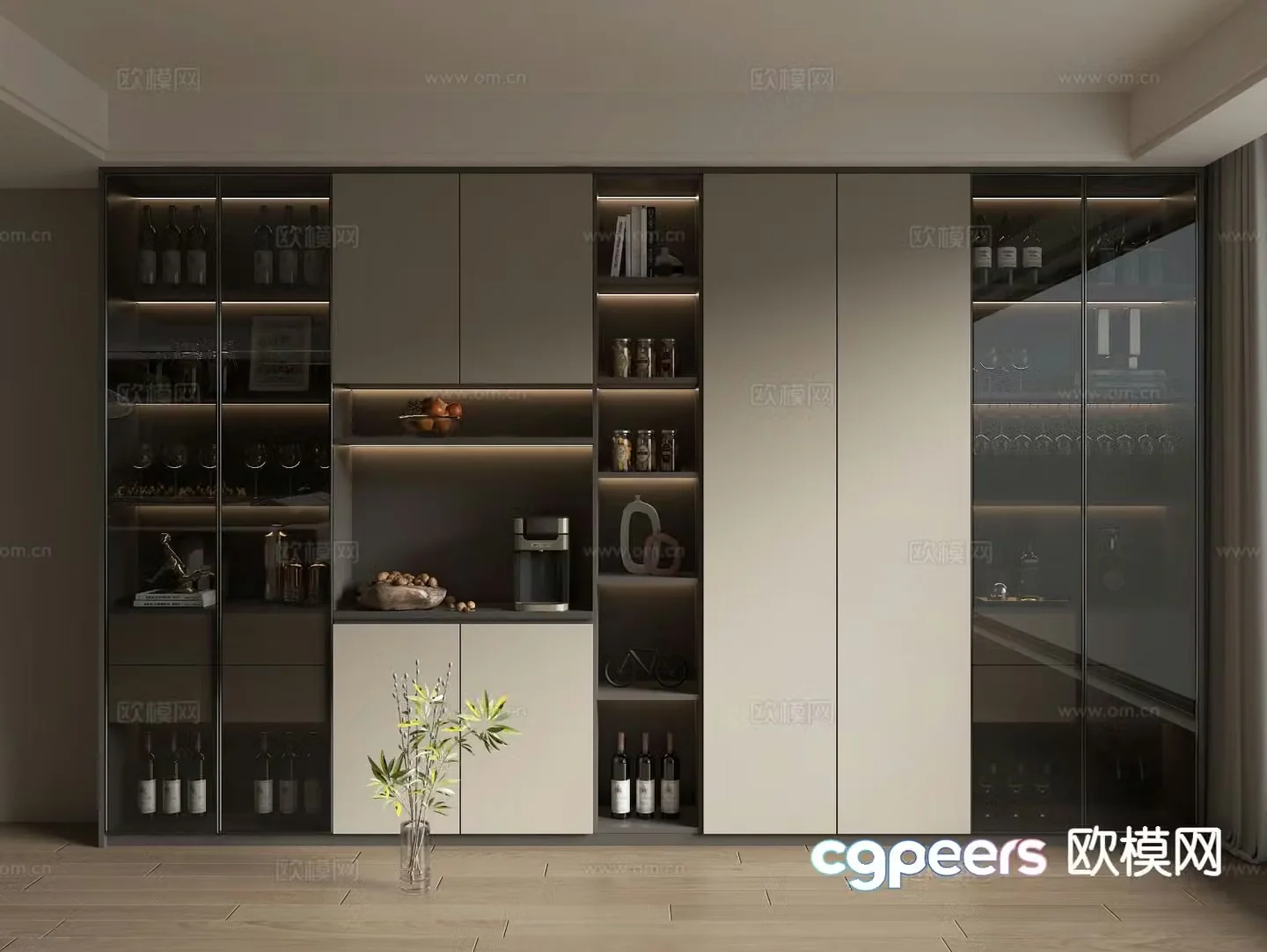 Modern cabinet wine cabinet 3d model