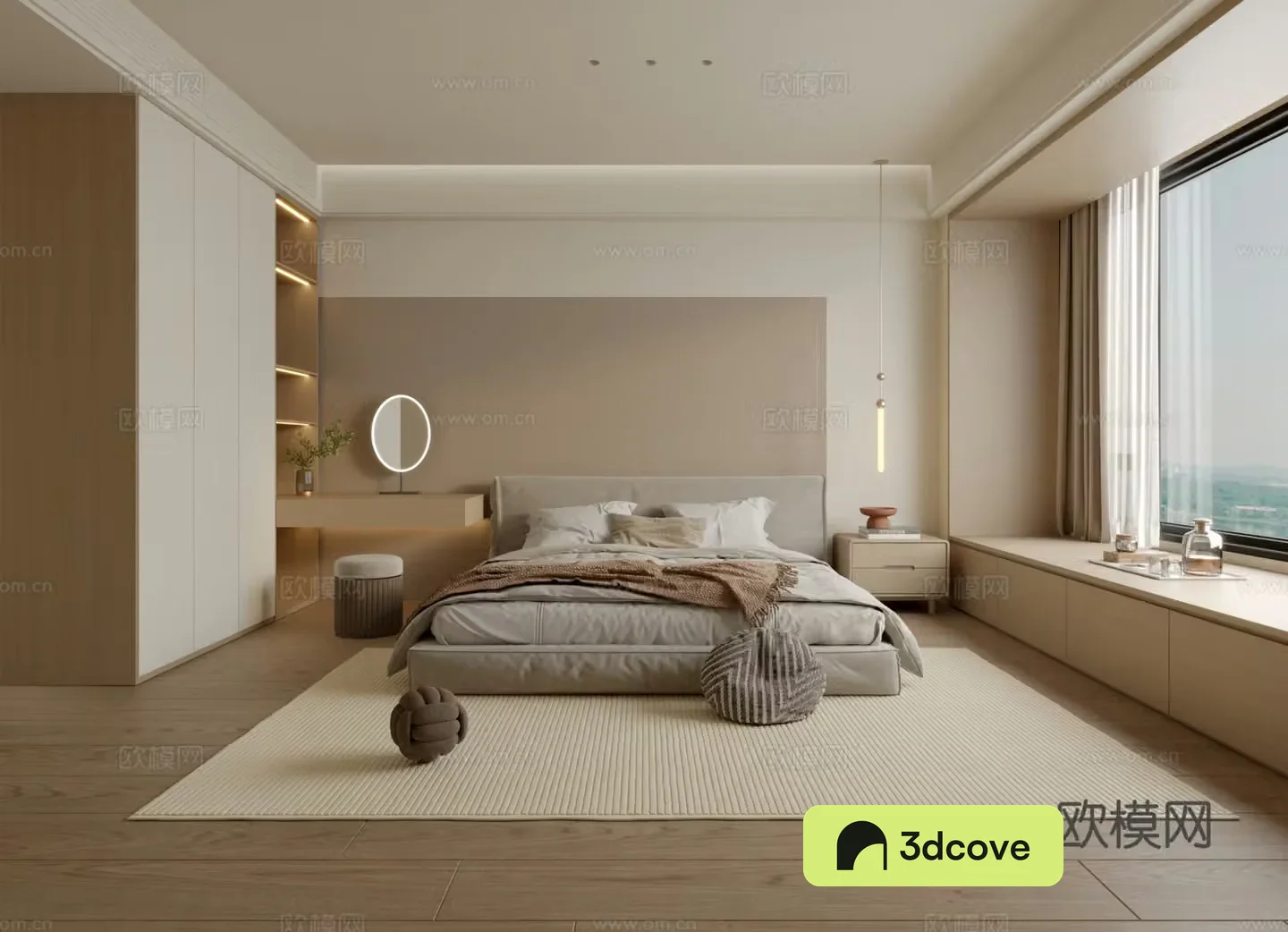Wasabi Creamy Bedroom 3D Model