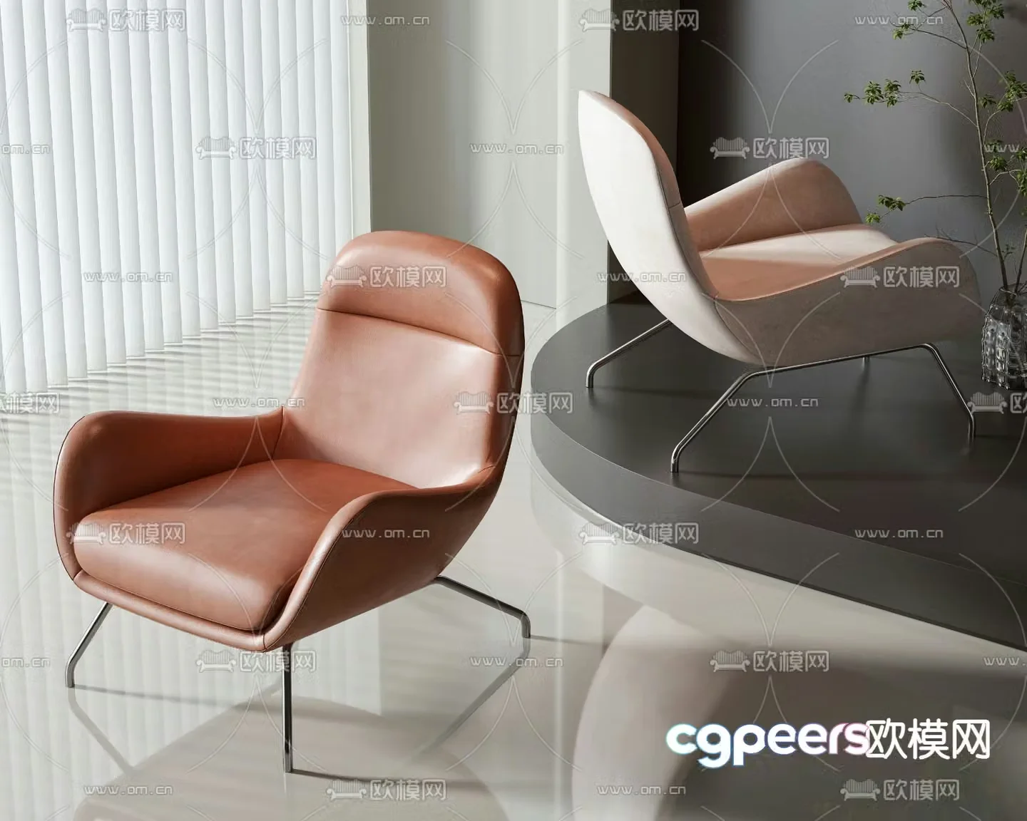 Modern chair leisure chair 3d model