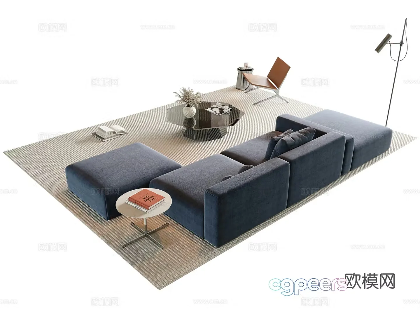 Modern sectional sofa 3d model