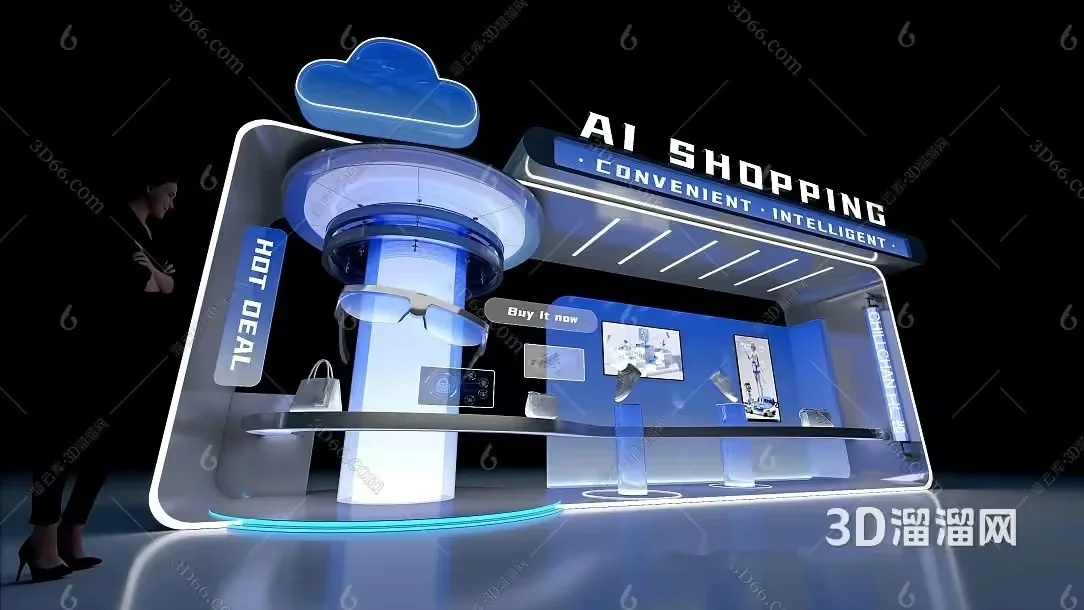 The Main Subject Is A 3D Shopping Display With One Key Characteristic 3D Model – 3309 – VRAY Render