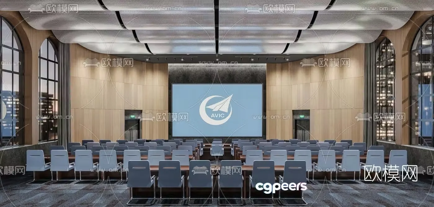 Modern hotel conference hall 3d model