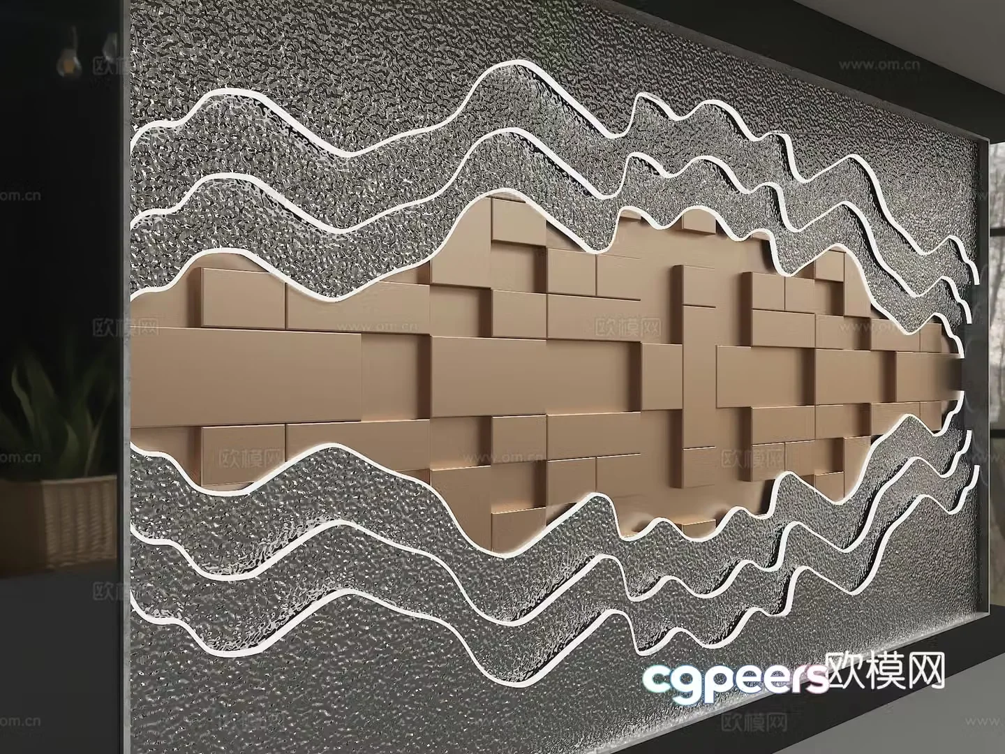 Modern background wall 3d model