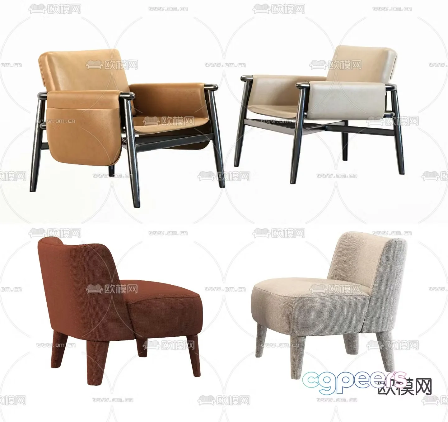 MERIDIANI lounge chair 3d model