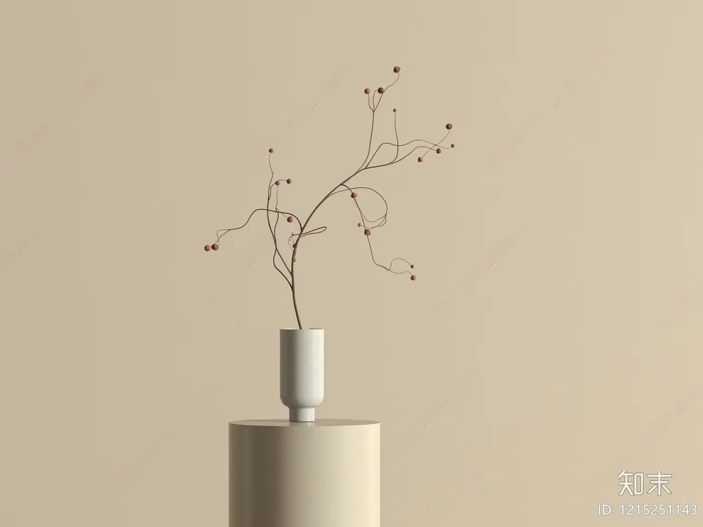 Minimalist White Vase 3D Model – 23056 – VRAY Render