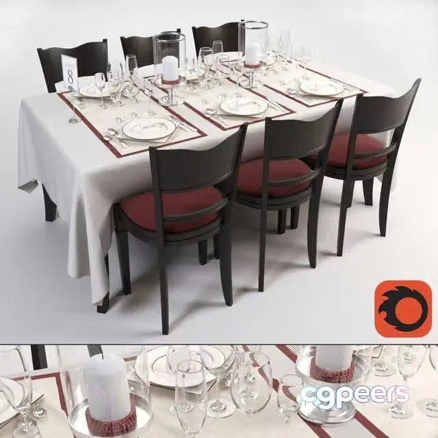 3ds Max Free – festive table