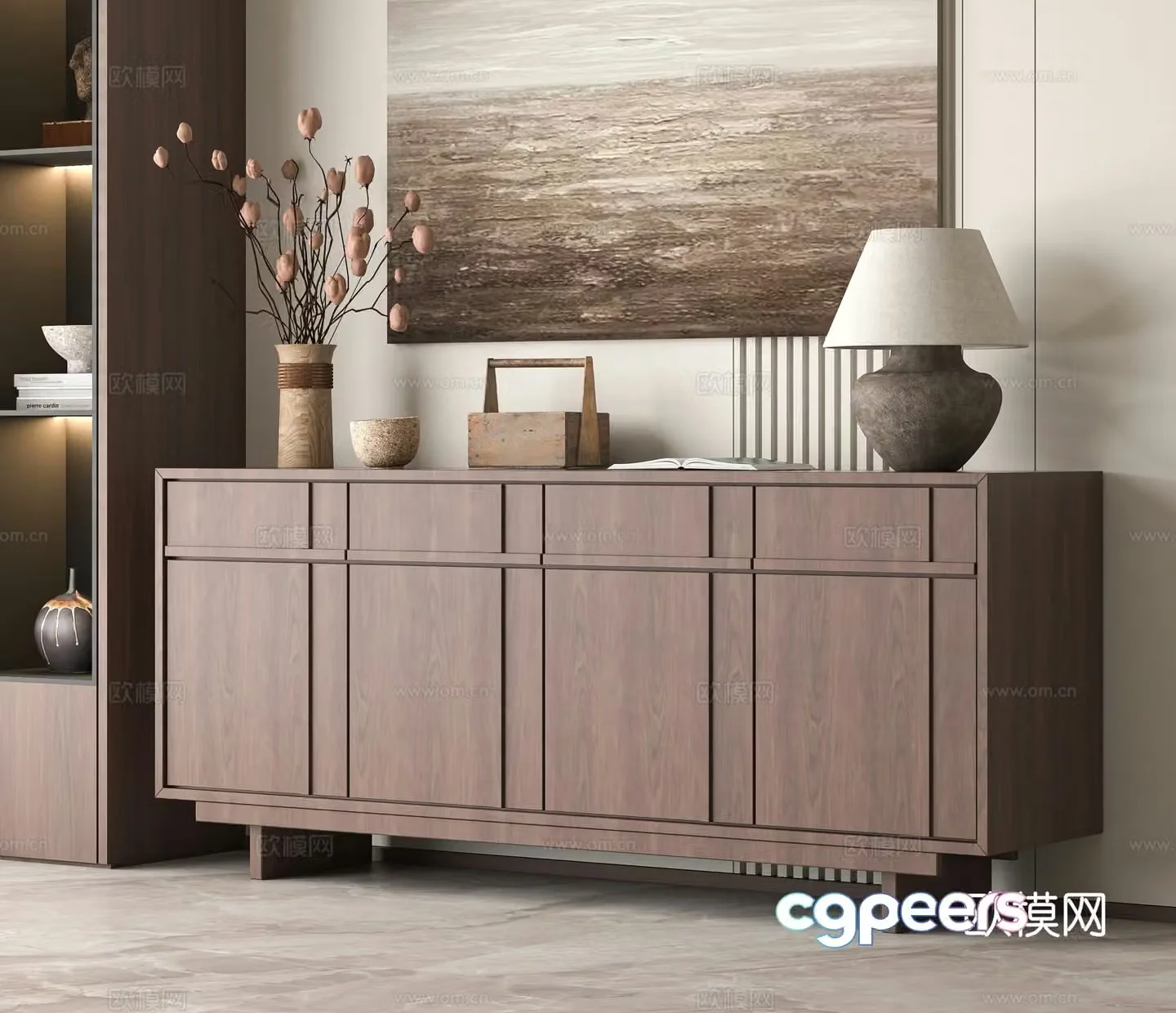 Wabi-sabi entrance cabinet 3d model