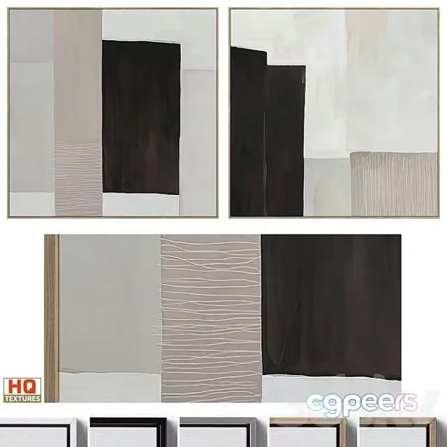 3ds Max Free – Large Abstract Neutral Wall Art C 440
