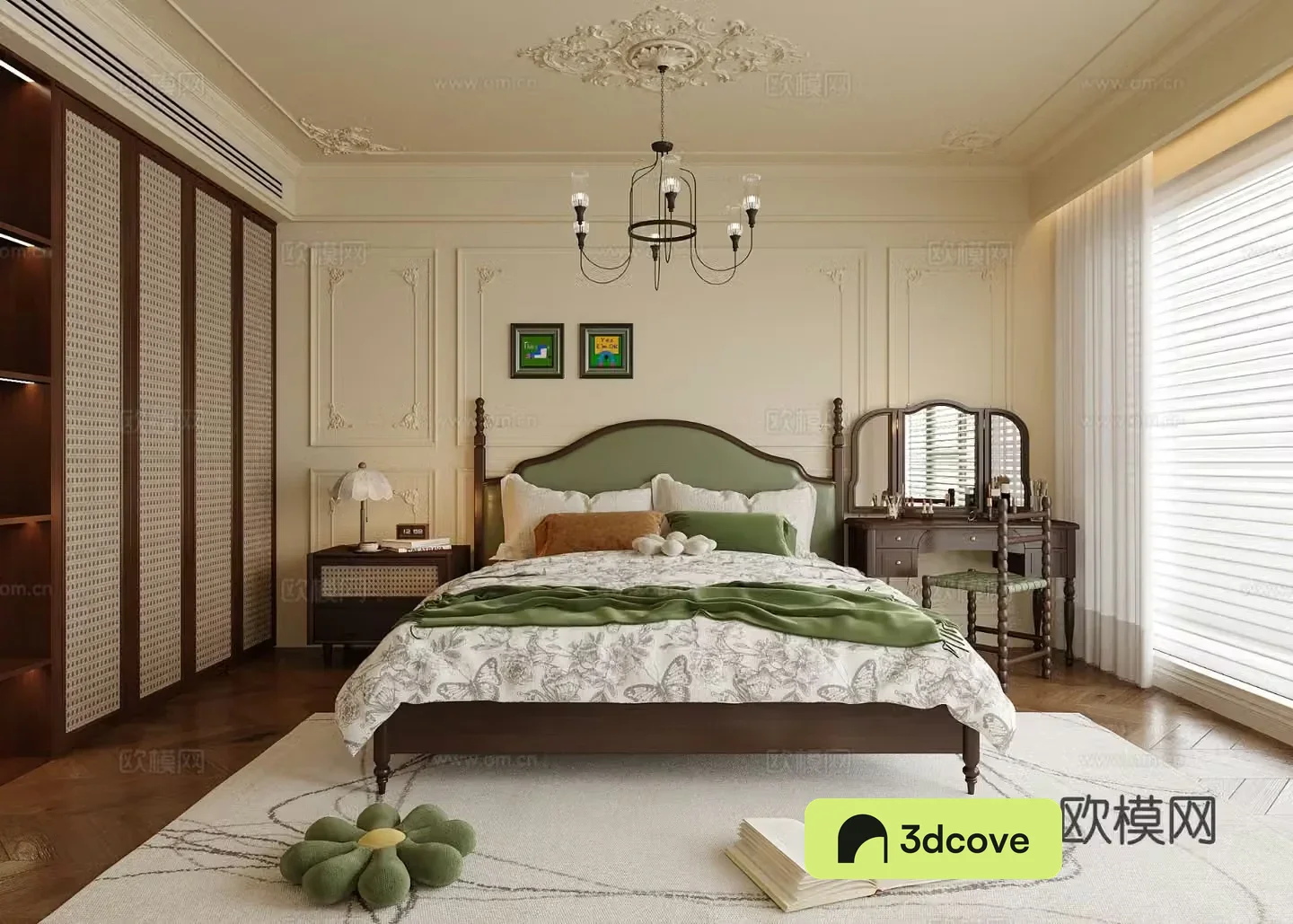 French bedroom double bed dressing table bedside table bedroom chandeliers