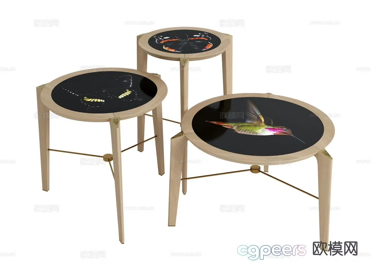 visionnaire light luxury round table corner table side table 3d model