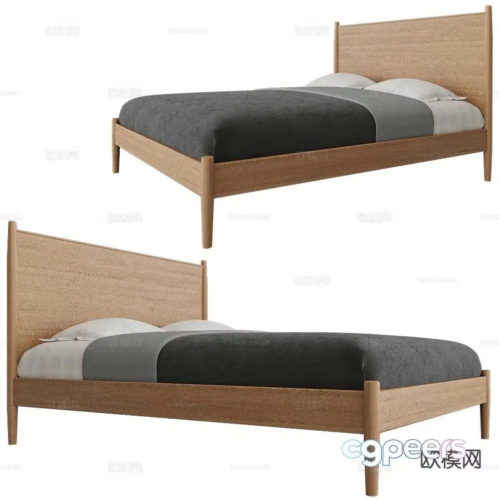 Partisan Nordic double bed 3d model