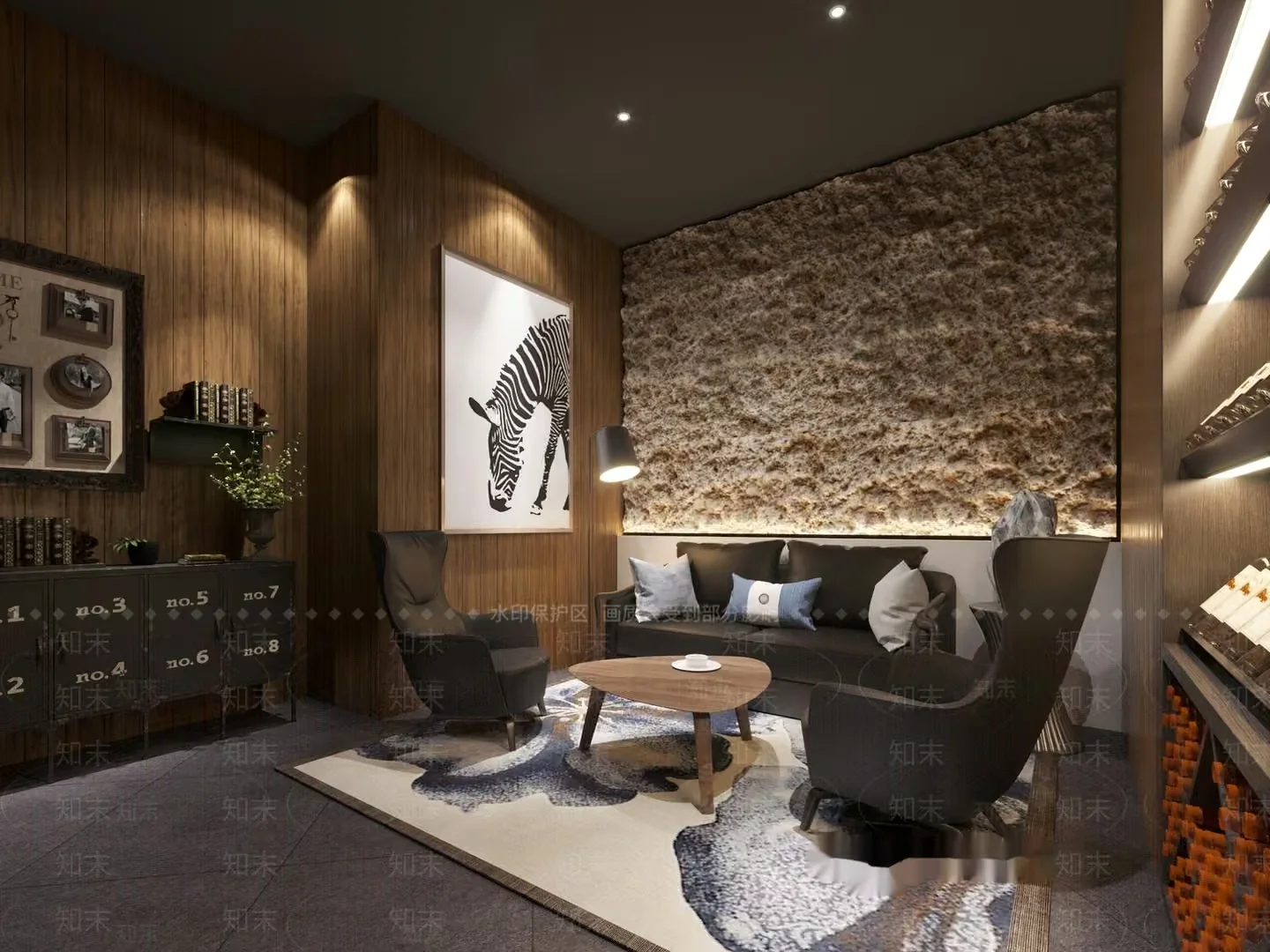 Modern Living Room 3D Model – 23345 – VRAY Render