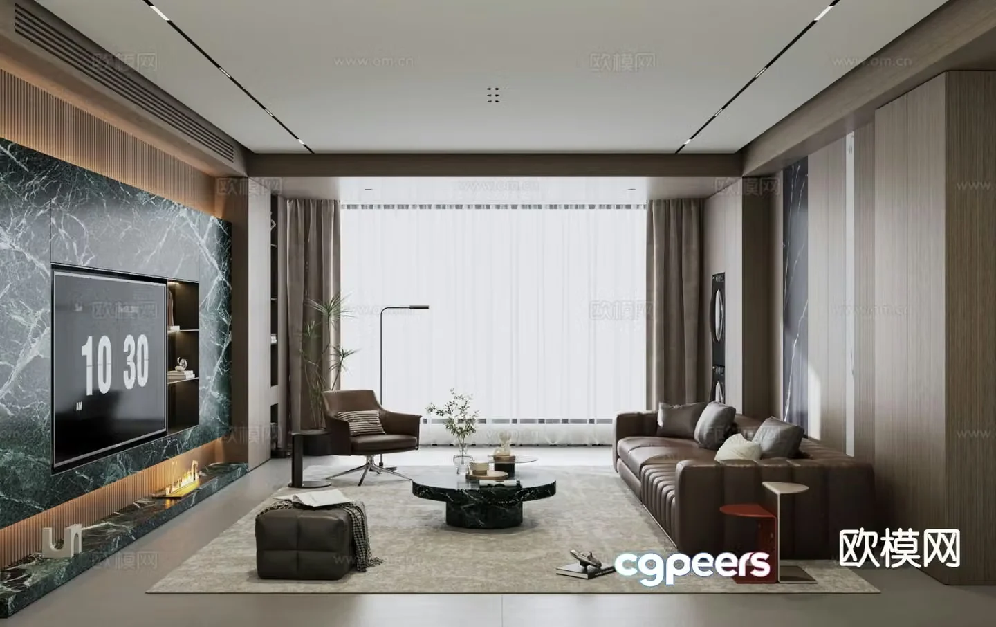 Italian style home living room 3D model