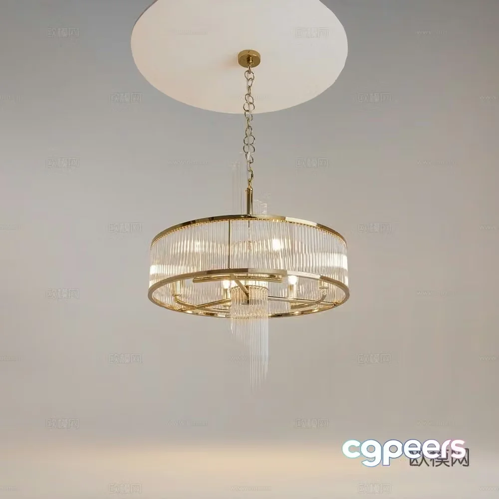 Modern light luxury crystal chandeliers 3D model
